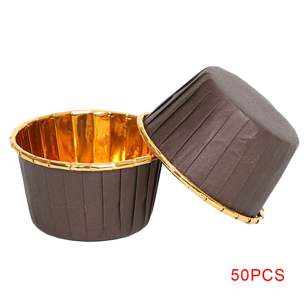 50 Pieces Ramekin Cup Disposable Ramekins Muffin Cupcake with Lids Aluminum Foil Cups Muffin Cases Molds Kitchen Baking Tools for Christmas Wedding Birthday Party 