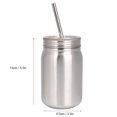 thumbnail image 4 of Tarro De Agua, Capacidad De 700 Ml, Capa Aislante De Acero Inoxidable, Fácil De Limpiar, Taza Térmica Abierta Atornillada, Boca Ancha Para Viajes De Negocios, 4 of 7