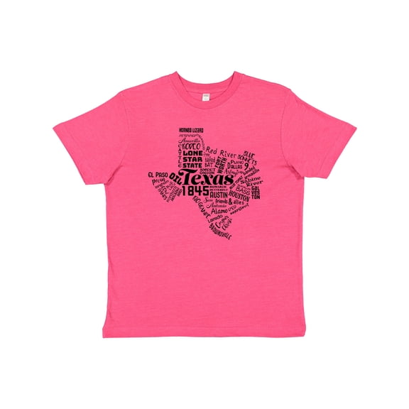 Inktastic Texas Word Salad State Outline Youth T-Shirt