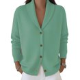 thumbnail image 2 of TGSLY Women's Shawl Collar Sweater Soft Smooth V Neck Button Down Long Sleeve Knit Cardigan Oversize Casual Solid Color Fall Winter Outerwear L, 2 of 6