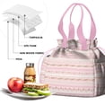 thumbnail image 4 of Boho Bohemia Geometric Line Art Drawstring Lunch Bag Women - Drawstring Lunch Bag Insulated for Work Office - Stain-Resistant Large Lunchbags for Women with Multi-Pockets, 4 of 6
