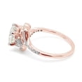 thumbnail image 4 of 2 Carat Round Cut Lab Created Moissanite Diamond Two Tone Swirl Bypass Engagement Ring For Women In 14K Rose Gold Over Sterling Silver (G-H Color, VVS1 Clarity, 2 Cttw) Size - 5, 4 of 8