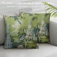 thumbnail image 3 of Wuche Vintage Green Pillow Cover French Country Decorative Pillows Pagoda Garden Imperial Green Outdoor Throw Pillow Covers Farmhouse Pillowcases Cushion Covers for Couch, 3 of 5