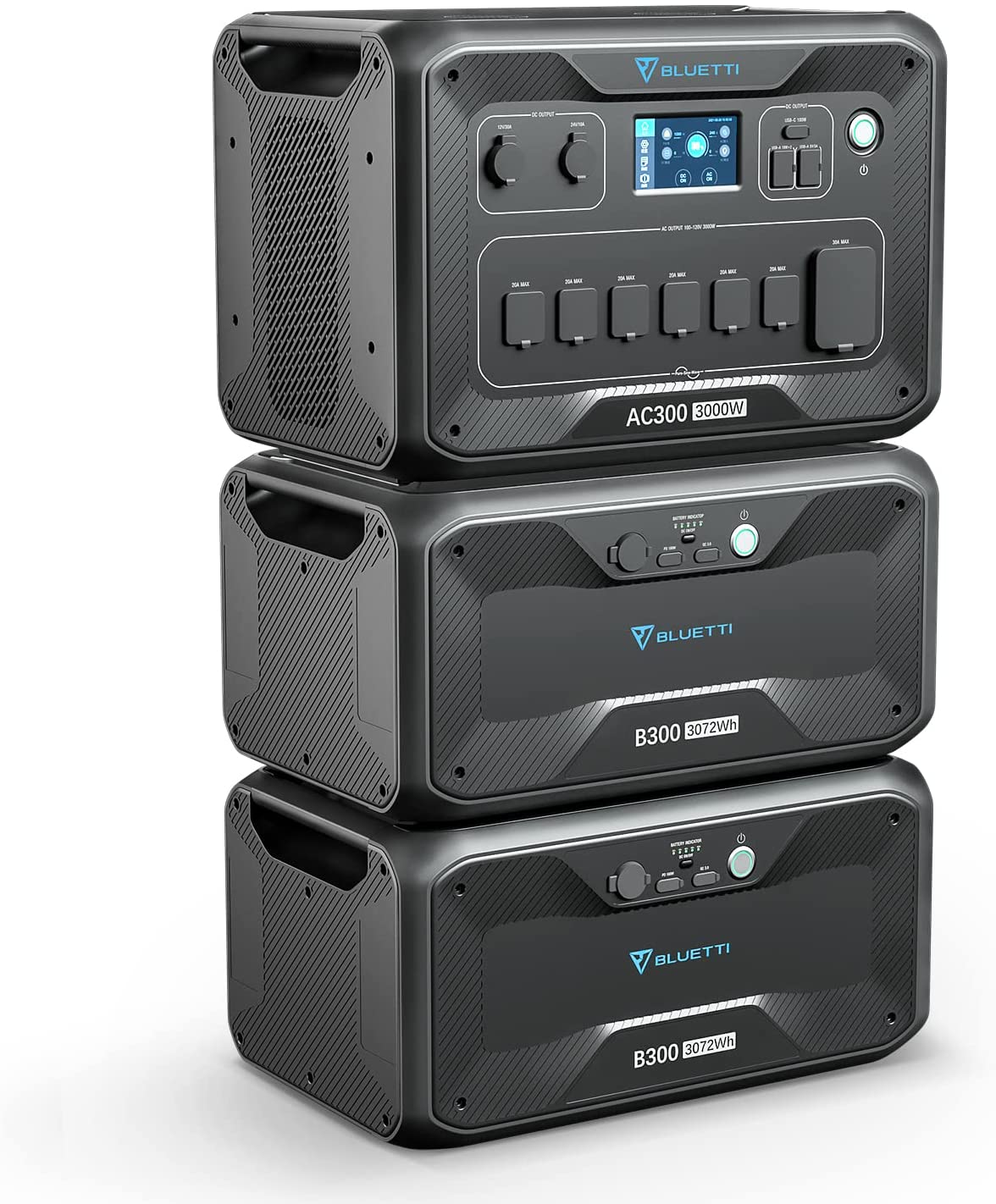 BLUETTI Expandable Portable Power Station AC300 with 2 B300 Expansion