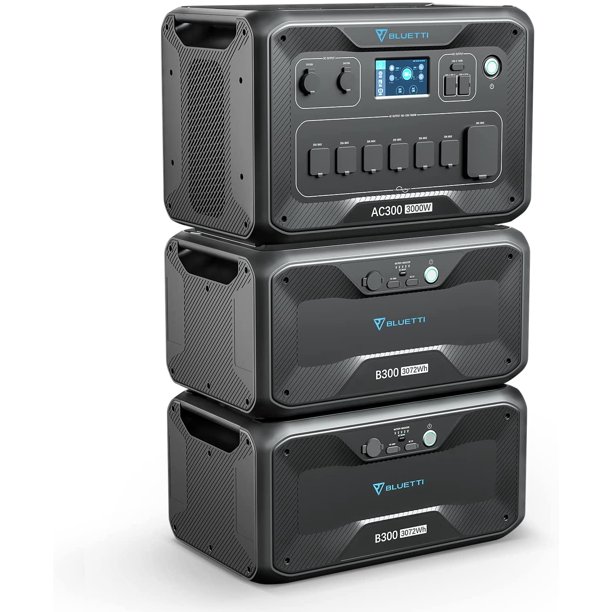 BLUETTI Expandable Portable Power Station AC300 with 2 B300 Expansion