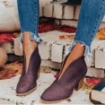 thumbnail image 2 of Women Autumn Winter Shoes Cutout Booties Chunky Block Heel Slip On Ankle Boots, 2 of 3