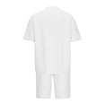 thumbnail image 4 of Aueoeo Men Fashion Shirt and Shorts Set Argyle Crew Neck Short Sleeve Pullover Trendy Shorts Outfits Soft Street Tracksuits, 4 of 6