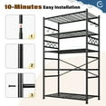 thumbnail image 4 of REIBII 5-Tier Shelving Unit Metal Storage Shelves With Side Rails & Hooks ,36"W x 12"D x 72"H, 4 of 7
