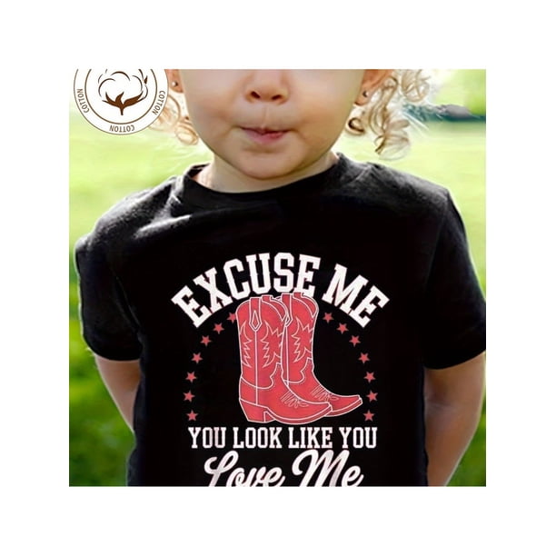 Meninas "Desculpe, Você Parece amar" impressão 100% algodão Camiseta de Manga Curta, Confortáveis Camisetas Casuais Para Meninas Verão