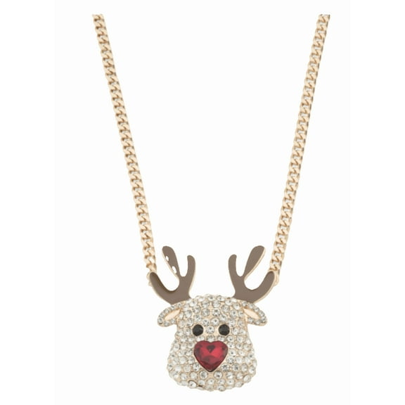 Betsey Johnson Christmas Holiday Reindeer Pendant Necklace