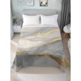 thumbnail image 2 of Twin XL Size Flat Sheet Only, Marble Grey Soft Brushed Microfiber Bed Sheets, Modern Gold Luxury Neutral Texture Hotel Quality Breathable Bedding Top Sheet, Easy Care, 66"x102", 2 of 9