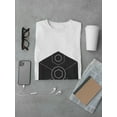 thumbnail image 3 of White figures inside of a black hexagon Men White T-Shirt, Male Large, 3 of 4