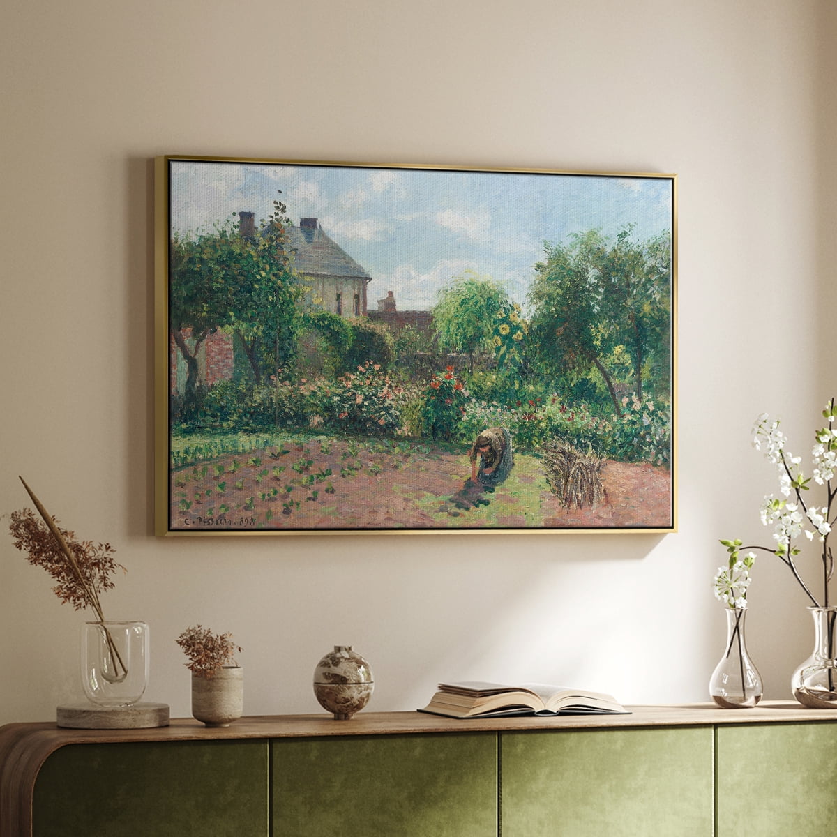 Vintage Landscape-CCLII By Wexford Home Framed in Gold Wood Gallery Wrapped Canvas 27 in. x 41 in.