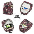 thumbnail image 5 of FORMRS Mini Backpack Purse for Women Travel Daypack Casual Shoulder Bag, Skull Red Rose Pattern, 5 of 7