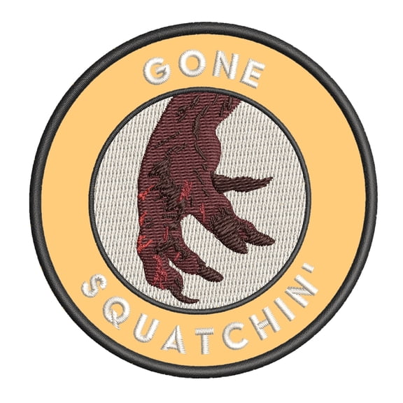 Bigfoot Patrol! Gone Squatchin' 3.5" Iron On Or Sew On Embroidered Fabric Badge Patch Unexplained Mysteries Iconic Series