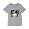 thumbnail image 2 of Sakmal Summer Clothes For Kids Gray Cotton Short Sleeve Crew Neck Floral 3-7y Daily Life Kids Tops Boy And Girl, 2 of 5