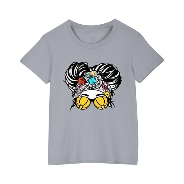 Birdeem Chemises pour Filles Tout-Petits Enfants Garçons Filles T-Shirt en Coton Mode Mignon Col Rond Imprimé Tee Manches Courtes Haut