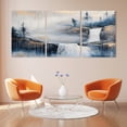 thumbnail image 6 of Abstract Scenery Art Canvas Wall Art 3 Panels, Mountain Waterfall Trees Watercolor Framed Wall Decor Modern Artwork Prints Painting for Living Room, Bedroom, Kitchen & Cafe Decor 16" x 20", 6 of 9