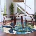 thumbnail image 3 of Round Rugs 5Ft, Sea Turtle Coastal Round Area Rug Washable Indoor Throw Carpet, Nautical Beach Summer Retro Soft Non Slip Circle Rug for Cabinet Bathroom Home Decor Aesthetic, 3 of 8
