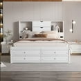 thumbnail image 2 of Queen Size Platform Bed with Storage Headboard and 8 Drawers, Wood Bed Frame with Slats Support for Boys Girls Teen Adults Bedroom, No Box Spring Needed, White, 2 of 7