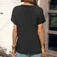 thumbnail image 4 of Summer Saving Wycnly Womens Blouses and Tops Dressy Casual Comfy Breathable Button up Henley Shirts Summer Plain V-Neck Short Sleeve Cute Tees Tops Black s, 4 of 7