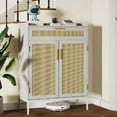 thumbnail image 5 of Toytexx White Storage Cabinet with Rattan Doors, Drawer & Adjustable Shelves for Entryway, 5 of 5