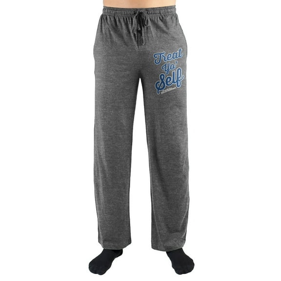 Treat Yo Self Mens Parks and Rec Sleep Pajama Pants-Large