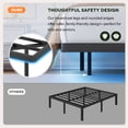 thumbnail image 6 of Einfach Full Size Floating Bed Frame with Smart LED Light and Built-in Charging Station, Metal Platform Bed with Heavy Duty Slat, Noise-Free, Black, 6 of 11