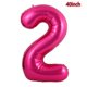 thumbnail image 2 of Set de globos Hengximaoyi, 40 cm, corona rosa intenso, número 2, 2 of 3