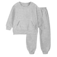 thumbnail image 5 of Cethrio Girls Outfit Sets, Fleece-lined Casual 2 PC Long Sleeve Sweatshirts and Sweatpants Sets Gray Size 4, 5 of 9