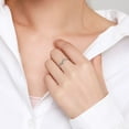 thumbnail image 3 of Women V Shaped Ring Asymmetrical Design Diamond Index Finger Ring Stackable Silver Adjustable Timeless Jewelry, 3 of 4