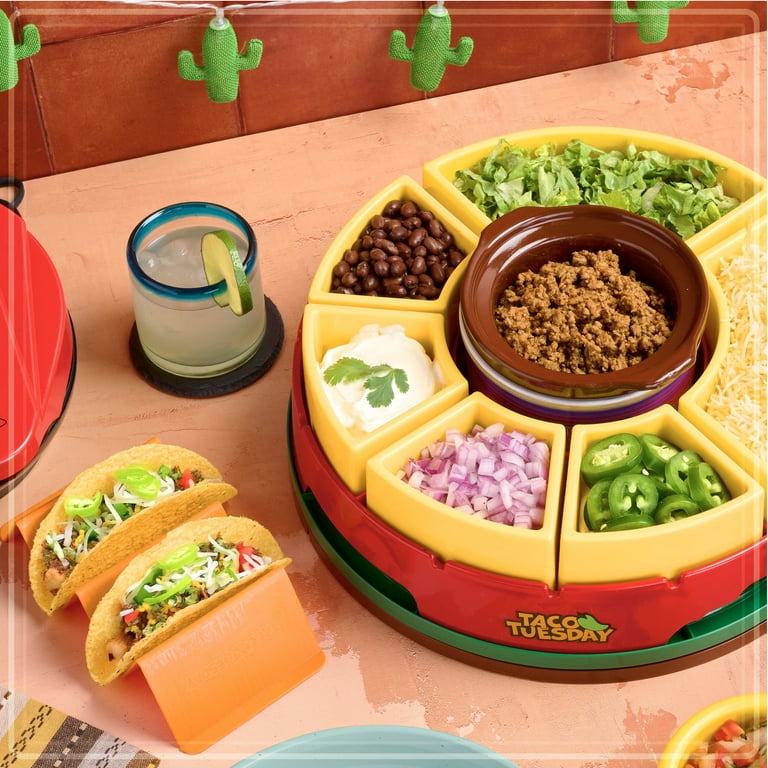 Free Shipping! Taco Tuesday Taco Bar with Lazy Susan, 20-Oz