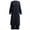 Navy Blue, variant on IBTOM CASTLE Abaya Dress for Women Muslim Long Sleeve Ramadan Islamic Shirt with Pants 2PCS Dubai Prayer Casual Clothes XL Navy Blue