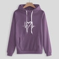thumbnail image 4 of DPTALR Women's Casual Printed Hooded Drawstring Loose Long Sleeve Sweatshirt Tops And Long Pants Set Suits, 4 of 4