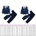 thumbnail image 4 of DcoolMoogl Toddler Kids Boy Formal Suit Shirt Waistcoat Pants Tie Gentleman 4Pcs Outfits Set Evening Dress, 4 of 6