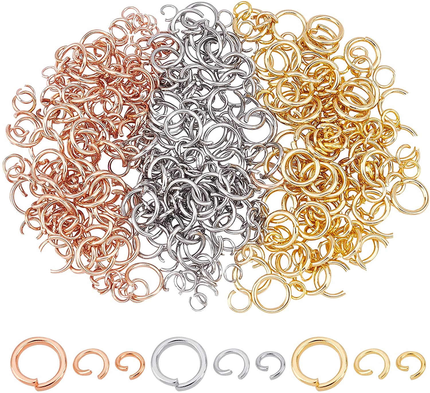 Uxcell Open Jump Rings, 8mm Colorful O-Ring Connectors for DIY Crafts, Orange, 160Pack, Women's, Size: Small
