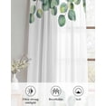 thumbnail image 6 of Green Eucalyptus Leaves Sheer Curtains 45 Inch Length 2 Panels Set for Living Room/Bedroom, Watercolor Farmhouse Country Plant Kitchen Curtains Grommet Semi-Sheer Curtains Window Treatments 42"x45"x2, 6 of 7
