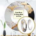 thumbnail image 3 of Designart "Minimalism Chrome White And Gold Potteries" Abstract Spirals Rund Mirror For Wall Decor - Large White Round Print Mirror - Round Modern Mirror - Wall Mounted Round Large Mirror - 23" x 23", 3 of 6