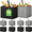 Black, Gray, variant on Reusable Grocery Shopping Bags 10 Pack Large Foldable Tote Bags Bulk, with Long Handle for Shopping Groceries Clothes (Black)