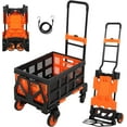 thumbnail image 3 of QinaQin Chariot Diable Pliant 2-en-1 avec Roues, Orange, 3 of 8