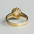 thumbnail image 2 of Engagement Halo Floral Ring Oval Cut Fire Opal 14K Yellow Gold Plated Silver Size 9, 2 of 4