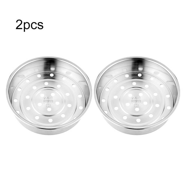 WinWay 304 Stainless Steel Food Steamer Kitchen Rice Pressure Cooker Steaming Grid Drain Basket Food Steamer Cooking Accessories,21.1CM 2PCS