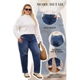 thumbnail image 4 of NAYTOAO Plus Size Women's High‑Waist Tapered Jeans, Stretchy Soft Denim Casual Ankle Pants for Work Daily Weekend, 4 of 7