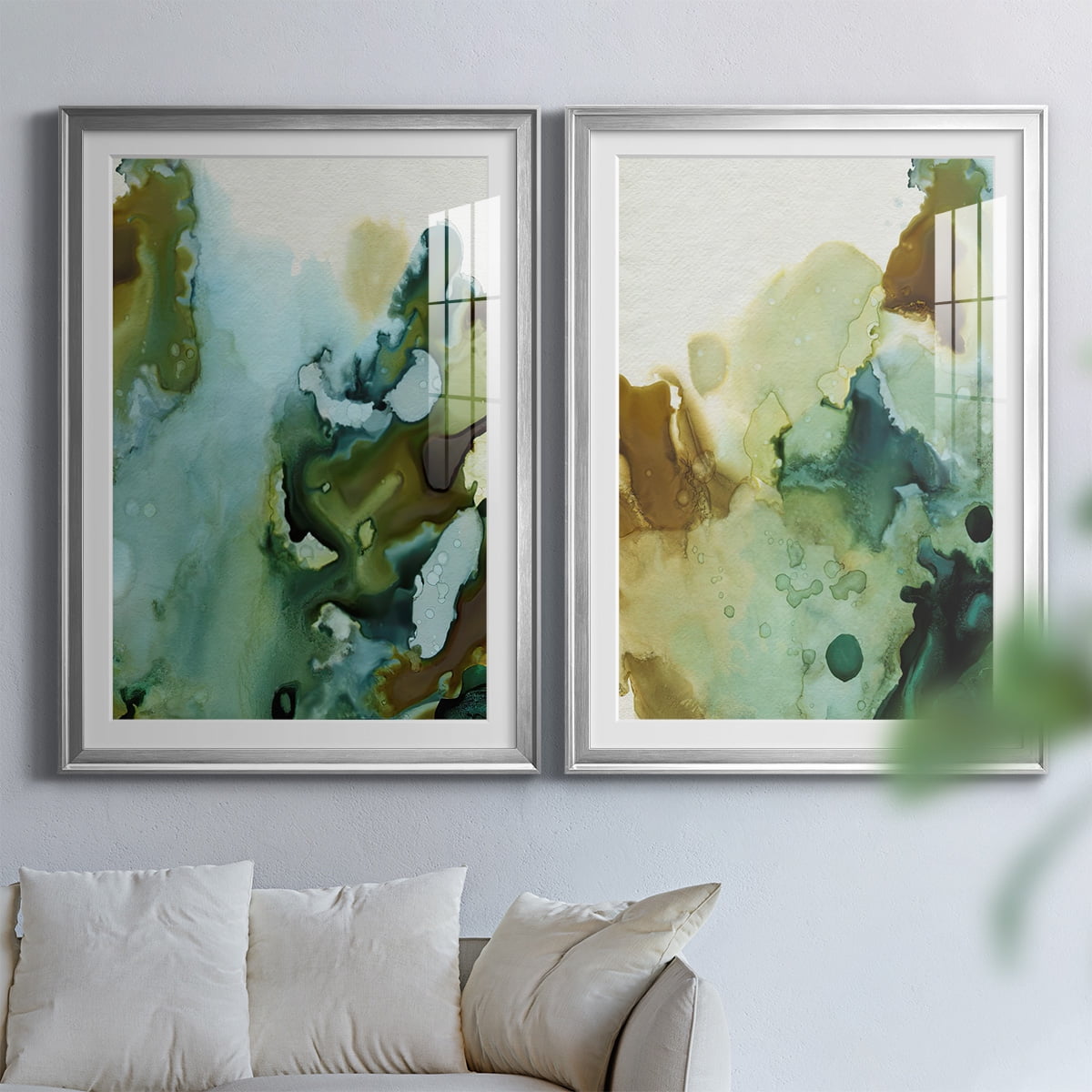 Wexford Home Water and Earth I Premium Framed Print, 30.5" x 42.5" - Ready to Hang, Silver (Set of 2)