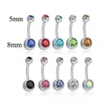 thumbnail image 3 of HOOUN Stainless Steel Belly Button Ring Curved Bar For Women Dangle Crystal Navel Ring-blue, 3 of 9