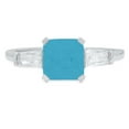 thumbnail image 7 of Three-Stone Engagement Ring for Women - 1.62ct Simulated Turquoise in 14K White Gold Promise Ring, 7 of 7