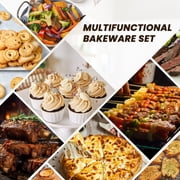 Kikcoin Bakeware Set, 22 Pcs Carbon Steel Non-Stick Baking Pan Set, Baking Sheet for Kitchen, Muffin Pan & Cookie Sheet & Cake Pan, Oven Safe up to 446℉
