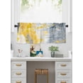 thumbnail image 5 of Valances for Windows Gray Yellow Wave Rod Pocket Cafe Window Treatments Valance Curtains for Kitchen Bathroom Laundry Basement Windows 42"x18", 5 of 9