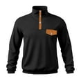 thumbnail image 4 of ZUKMRJPC Men's Quarter Button Sweatshirt Casual Long Sleeve Outdoor Stand Collar Pullover Sweatshirts Fall Loose Lightweight Tops, 4 of 8