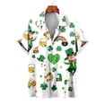 thumbnail image 2 of Camisas de playa hawaianas nuevas de verano para hombres y mujeres, camisa para parejas, camisa de manga corta con solapa estampada con trébol de cuatro hojas, camisas florales coloridas, 2 of 4